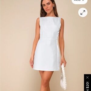 Lulu's Sophisticated Selection White Mini Dress - Large